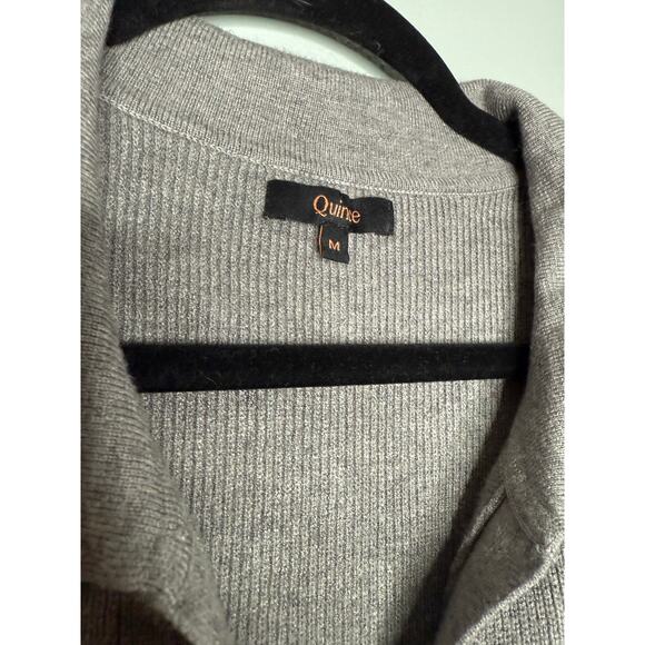 Quince Eco-knit button-up sweater dress grey - Picture 3 of 9